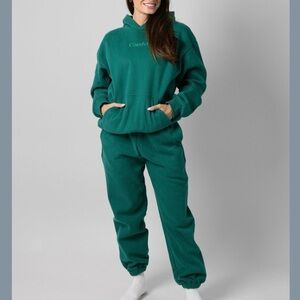 NEW COMFRT Signature Fit Bundle Sweatshirt and Sweatpants Set in Teal SZ